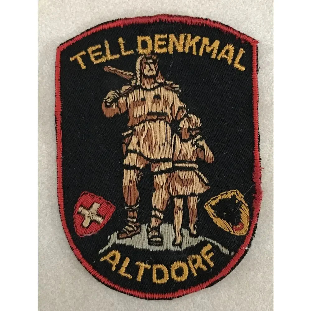 1940s Antique Vtg William Tell Denkmal Altdorf Switzerland Souvenir Patch